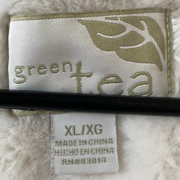 GREEN TEA Faux Fur Lined Puffer Vest XL Heather Red Zip Pockets Cozy Warm Soft - Picture 5 of 6